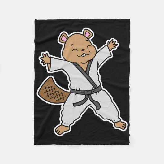 Couverture Polaire Beaver fait du karaté (Devant)