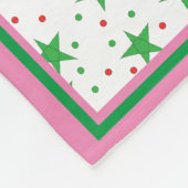 Couverture Polaire Bébé 1er Noël/Blanche en polaire rose (Coin)