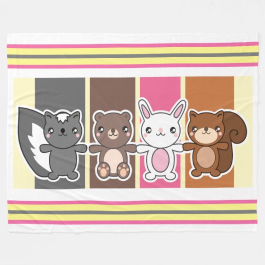 Couverture Polaire Bébé Animaux (Devant (Horizontal))