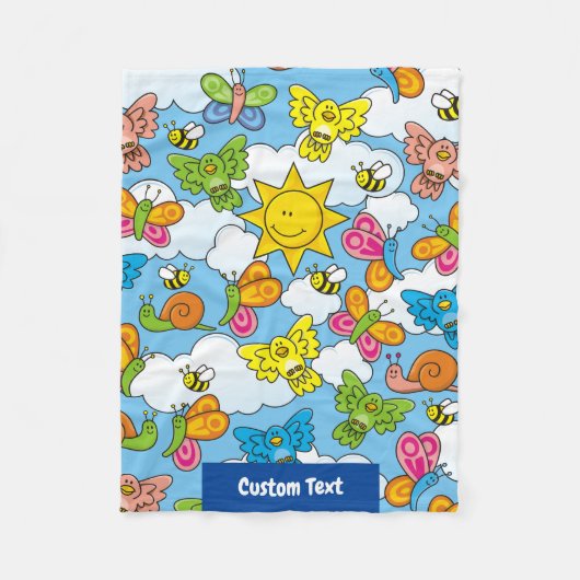 Couverture Polaire Bébé Animaux Arrière - plan (Devant)