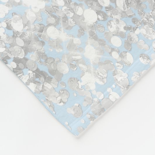 Couverture Polaire Bébé bleu argent parties scintillant nom script (Coin)