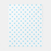 Couverture Polaire Bébé bleu croix coutures sur blanc (Devant)