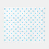 Couverture Polaire Bébé bleu croix coutures sur blanc (Devant (Horizontal))