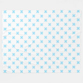 Couverture Polaire Bébé bleu croix coutures sur blanc (Devant (Horizontal))