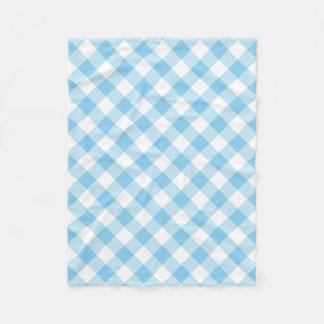 Couverture Polaire Bébé Bleu et Blanc Grand En vichy diagonale Chèque