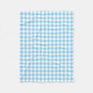 Couverture Polaire Bébé Bleu et Blanc Taille moyenne En vichy Chèques