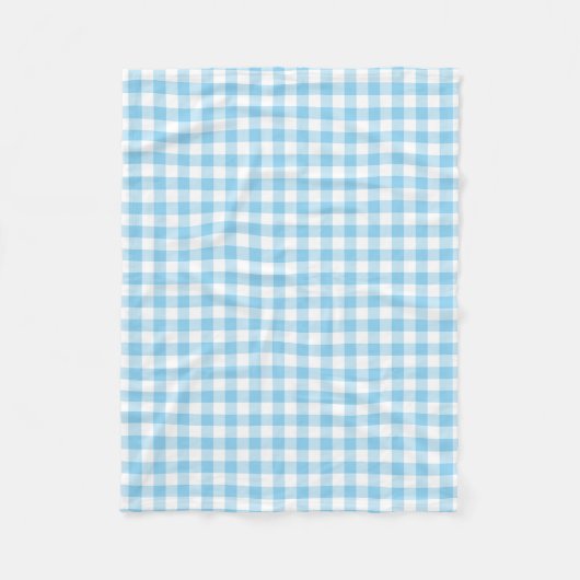 Couverture Polaire Bébé Bleu et Blanc Taille moyenne En vichy Chèques (Devant)