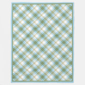 Couverture Polaire Bébé Bleu Olive Vert Rétro Tartan Plaid Motif (Devant)