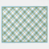 Couverture Polaire Bébé Bleu Olive Vert Rétro Tartan Plaid Motif (Devant (Horizontal))