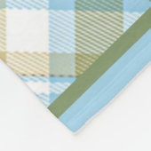 Couverture Polaire Bébé Bleu Olive Vert Rétro Tartan Plaid Motif (Coin)