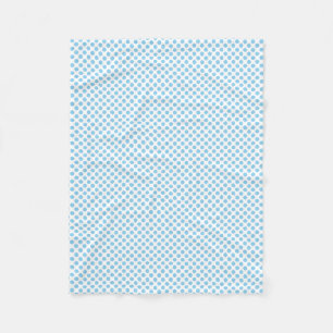 Couverture Polaire Bébé Bleu sur blanc Petite taille Polka Blanche po