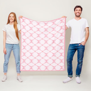 Couverture Polaire Bébé Bow Trellis rose Bella Ribbon