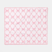 Couverture Polaire Bébé Bow Trellis rose Bella Ribbon (Devant (Horizontal))
