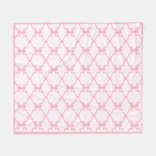 Couverture Polaire Bébé Bow Trellis rose Bella Ribbon (Devant (Horizontal))