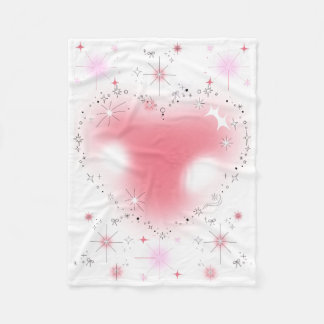 Couverture Polaire Bébé coeurs et étincelles
