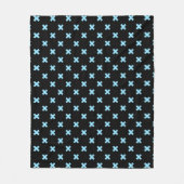 Couverture Polaire Bébé croix bleu coutures sur noir (Devant)