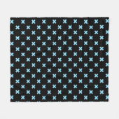 Couverture Polaire Bébé croix bleu coutures sur noir (Devant (Horizontal))