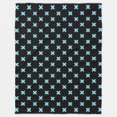 Couverture Polaire Bébé croix bleu coutures sur noir (Devant)