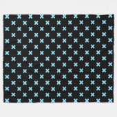 Couverture Polaire Bébé croix bleu coutures sur noir (Devant (Horizontal))