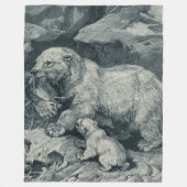 Couverture Polaire Bébé Cub et Mama Ours Polaire (Devant)