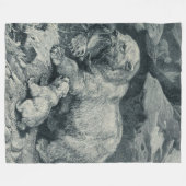 Couverture Polaire Bébé Cub et Mama Ours Polaire (Devant (Horizontal))