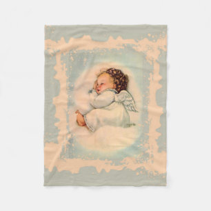 Couverture Polaire Bébé d'ange d'ange gardien dormant en nuage