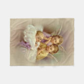 Couverture Polaire Bébé d'anges d'ange gardien en nuage (Devant (Horizontal))