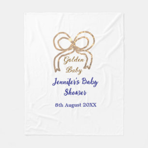 Couverture Polaire Bébé d'or arc bleu royal baby shower