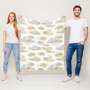 Couverture Polaire Bébé Dragon Mignon Motif Pastel de Forêt (1)