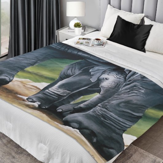 Couverture Polaire Bébé Eléphant Gris mou