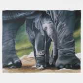 Couverture Polaire Bébé Eléphant Gris mou (Devant (Horizontal))
