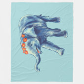Couverture Polaire Bébé Eléphant mignon Bleu Enfants (Devant)