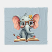 Couverture Polaire Bébé Éléphant Sage (Devant (Horizontal))