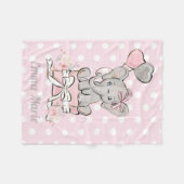 Couverture Polaire Bébé Fille Eléphant rose Parties scintillant en ar (Devant (Horizontal))