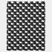 Couverture Polaire Bébé fille Motif noir et blanc cygne (Devant)