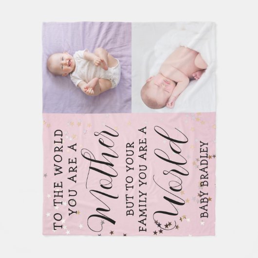 Couverture Polaire Bébé fille Première année Photo Collage Keepsaké r (Devant)