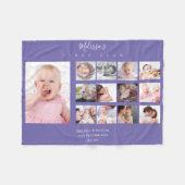 Couverture Polaire Bébé fille Première année Photo Collage Purple mig (Devant (Horizontal))