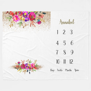 Couverture Polaire Bébé floral clair 1ère année Jalon  