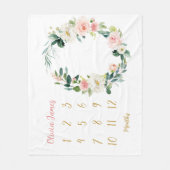 Couverture Polaire Bébé floral mignon fille Jalon mensuel bébé (Devant)