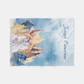 Couverture Polaire Bébé Fox aquarelle bois personnalisé (Devant (Horizontal))