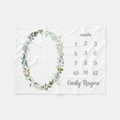 Couverture Polaire Bébé Garçon Fille Mensuelle Jalon Vert mou (Devant (Horizontal))