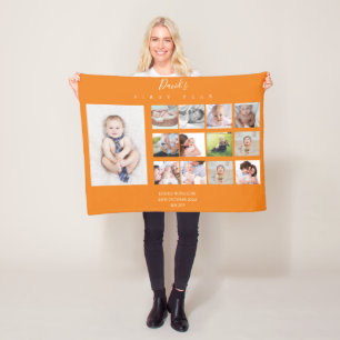 Couverture Polaire Bébé Garçon Première année Collage photo Gard