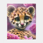 Couverture Polaire Bébé Guépard aux Yeux Rêveurs (Devant)