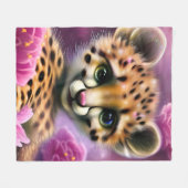 Couverture Polaire Bébé Guépard aux Yeux Rêveurs (Devant (Horizontal))