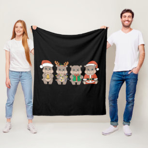 Couverture Polaire Bébé Hippopotame Moo Deng Noël