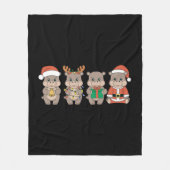 Couverture Polaire Bébé Hippopotame Moo Deng Noël (Devant)