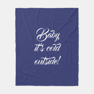 Couverture Polaire Bébé il fait froid dehors bleu marine blanc coutum