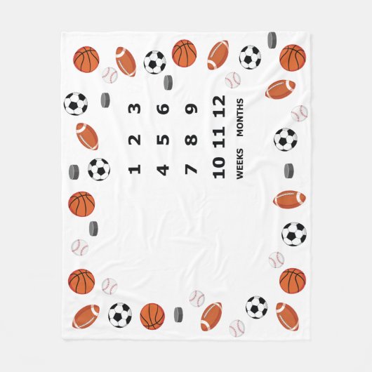 Couverture Polaire Bébé Jalon Blanche Sports Design (Devant)