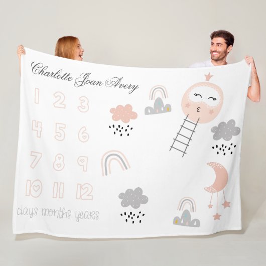 Couverture Polaire Bébé Jalon Blanket Pathway vers la Lune (En situation)