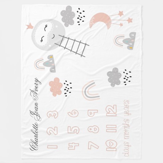 Couverture Polaire Bébé Jalon Blanket Pathway vers la Lune (Devant)